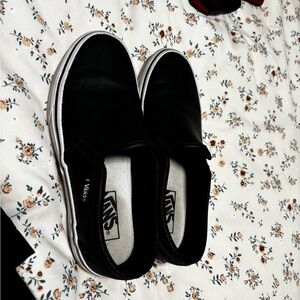 Women’s size 7 leather vans slip ons